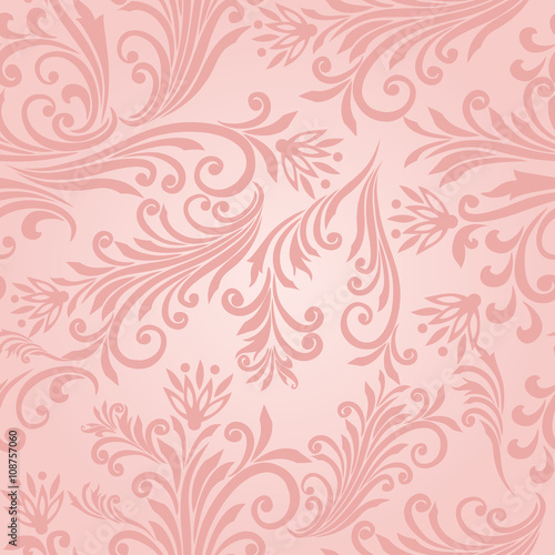 Seamless pattern with floral elements in vintage style.