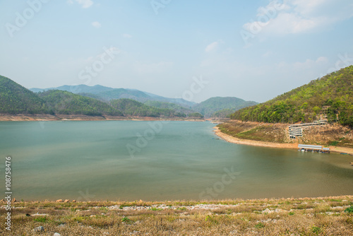 Landscape view of Mae Ngat Somboon Chon dam photo