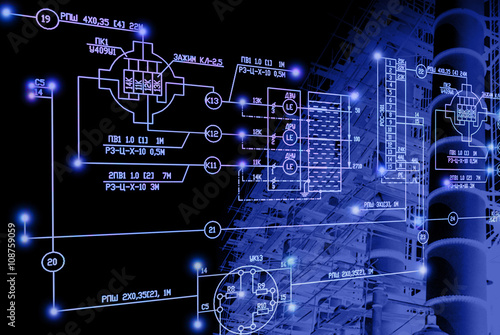 Industrial manufacturing technology.Abstract industry concept background