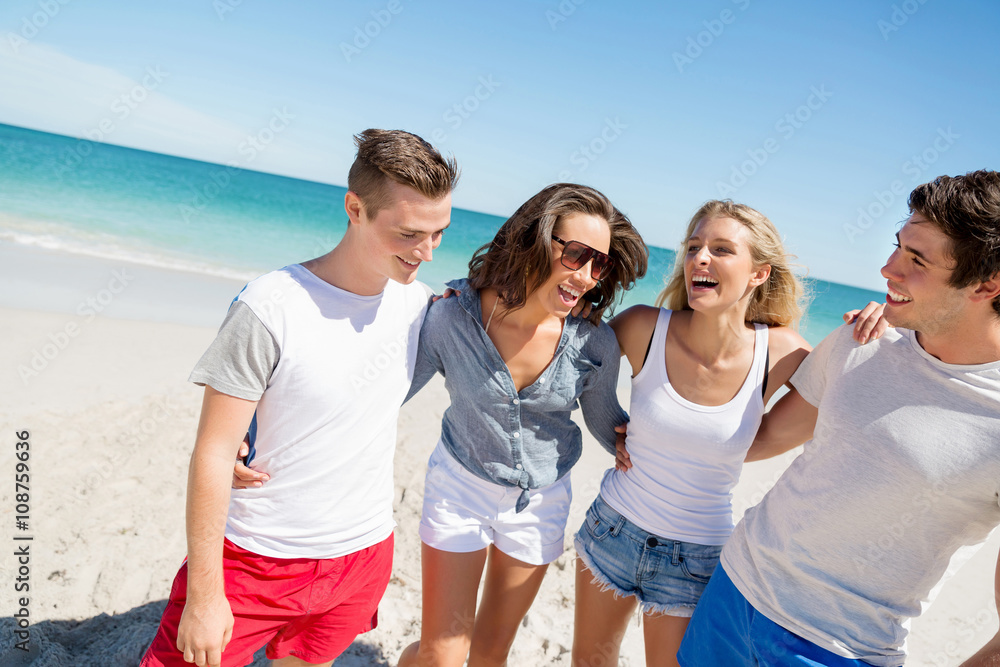 Company of young people on the beach Company of young people on the beach
