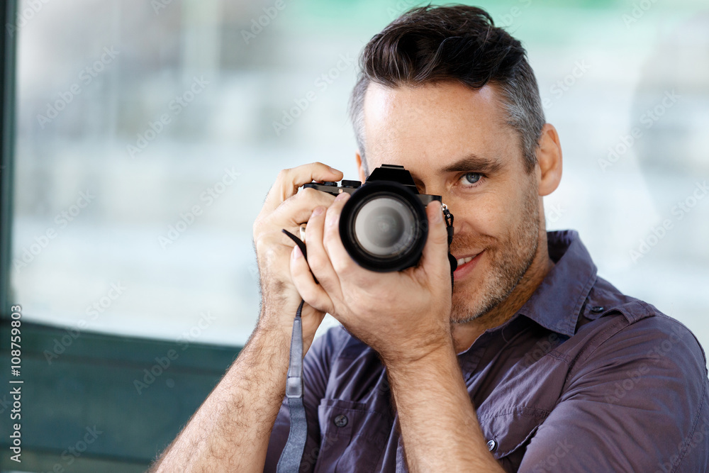 Male photographer taking picture Male photographer taking picture