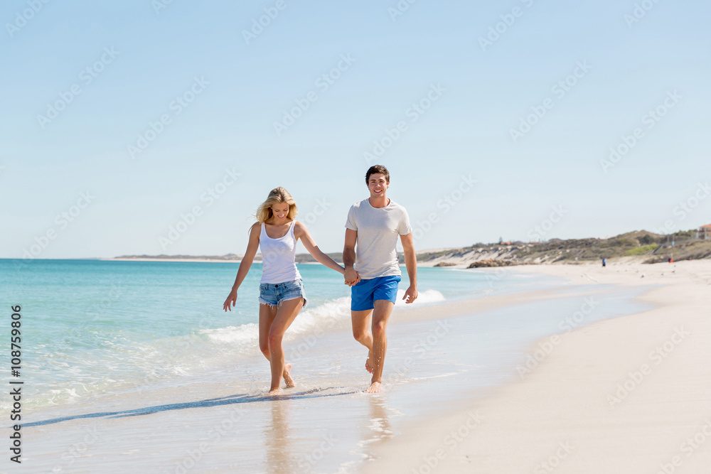 Romantic young couple on the beach