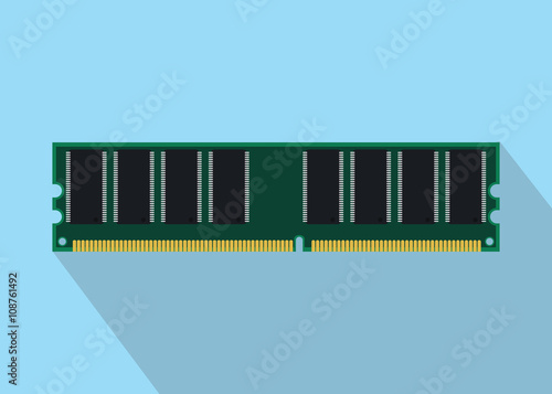 ram random access memory isolated with flat style