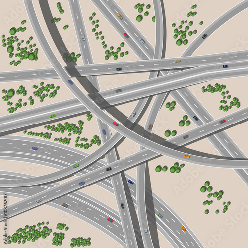 Transport interchange with cars