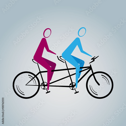 Vector illustration of tandem bicycle