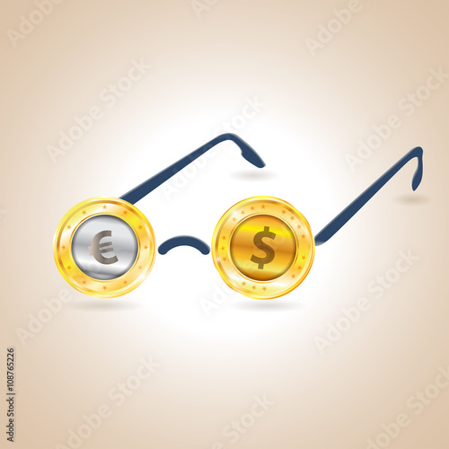 Seeing money. Vector illustration