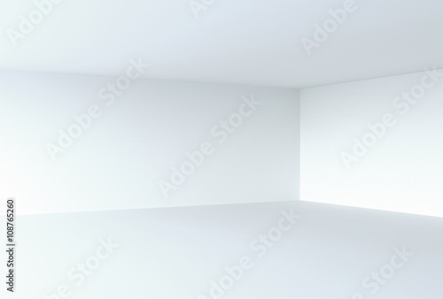 Empty Room Interior White Background. 3d Render Illustration © SmirkDingo
