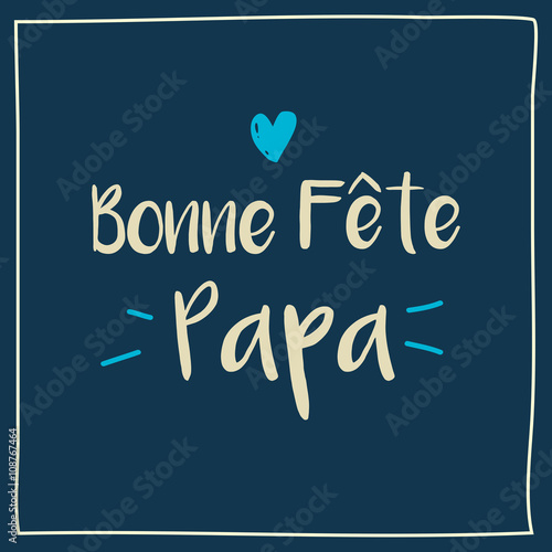 Fathers day card, icon heart. Spanish version