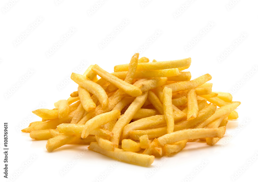 potato fry on white isolated background potato fry on white isolated background