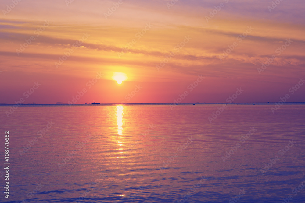 sunrise in the sea. Beautiful natural background, wallpaper