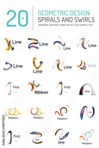 Logo collection  ribbon waves  swirls  spirals