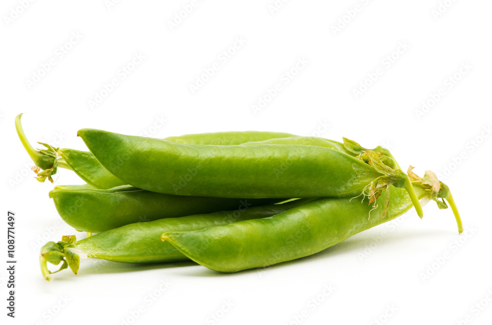 fresh green peas isolated on a white background fresh green peas isolated on a white background