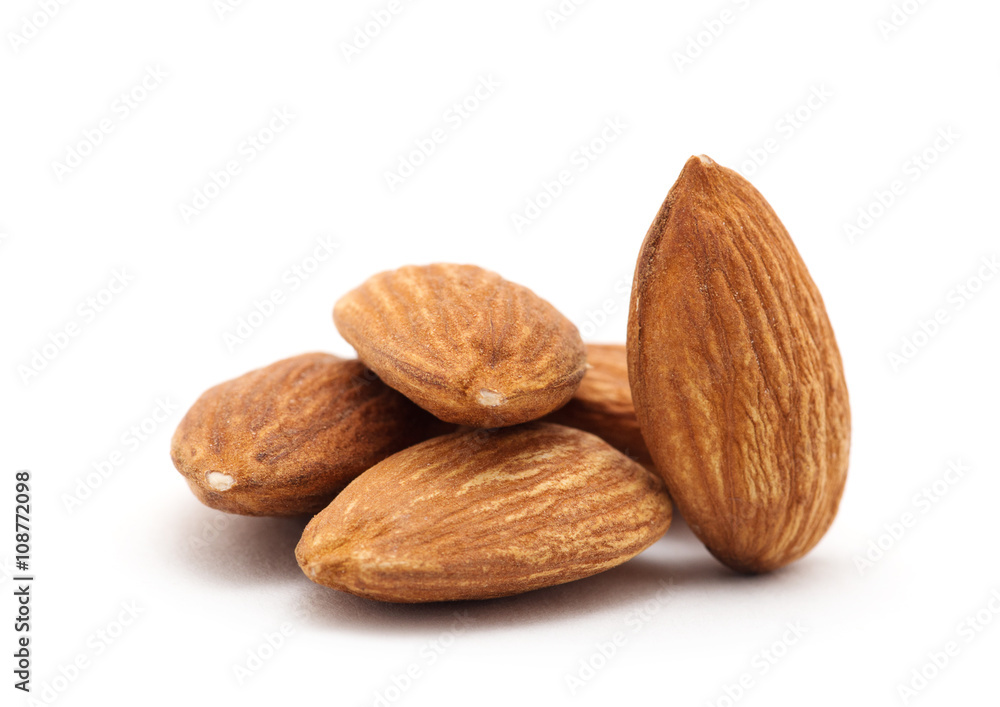 group of almonds isolated on white group of almonds isolated on white