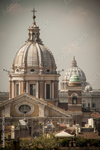 View of San Carlo al Corso in Rome Italy. © tanaonte