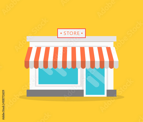 Vector shop or market, illustration background photo
