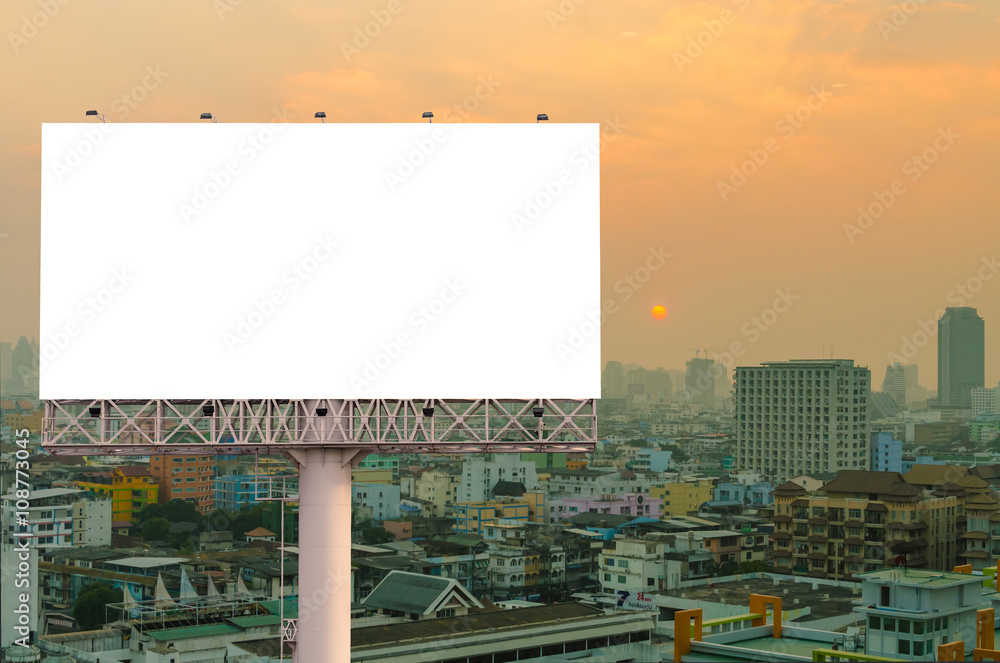 Fototapeta premium large Blank billboard ready for new advertisement