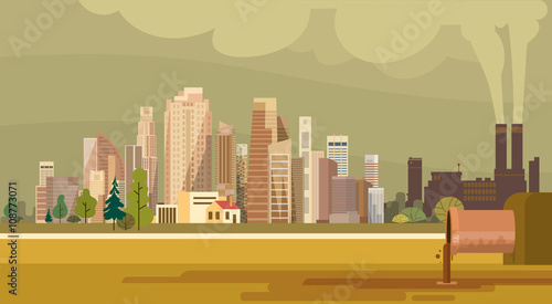 Nature Pollution City Plant Pipe Dirty Waste Water Polluted Environment