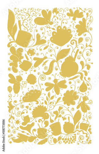 Abstract floral pattern, sketch for your design