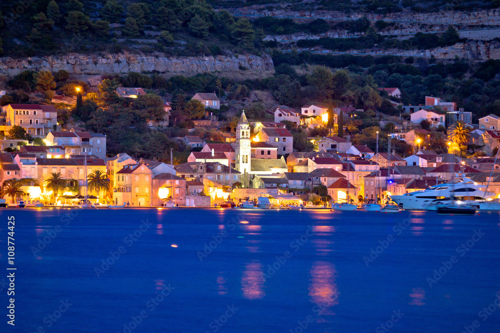 Island of Vis seafront evening view