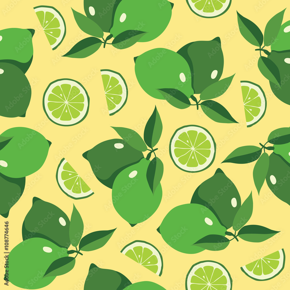Seamless pattern with lime. Vector Illustration Seamless pattern with lime. Vector Illustration