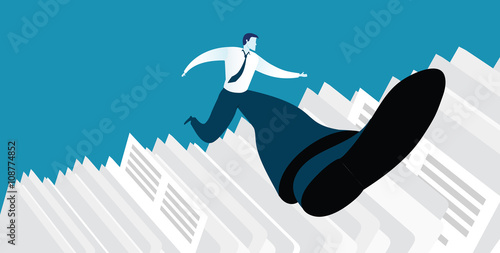 Businessman successful in overcoming paperwork challenge