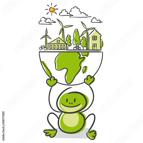 Stick Figure Series Green / Ökostrom, global