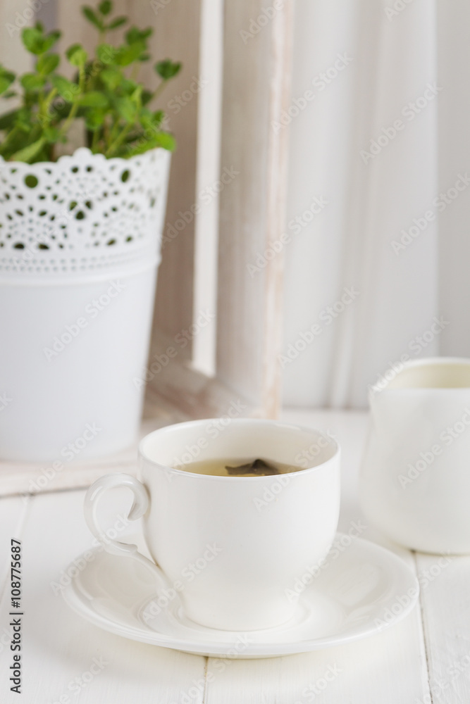 Cup of tea on white background Cup of tea on white background