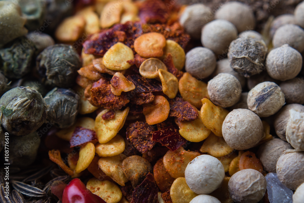 macro of color spices macro of color spices