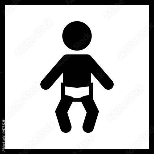 Baby icon .Vector baby icon isolated on a white background.Vector baby in diapers