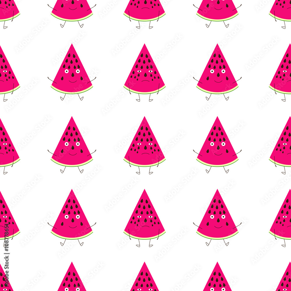 Background with watermelon characters Background with watermelon characters