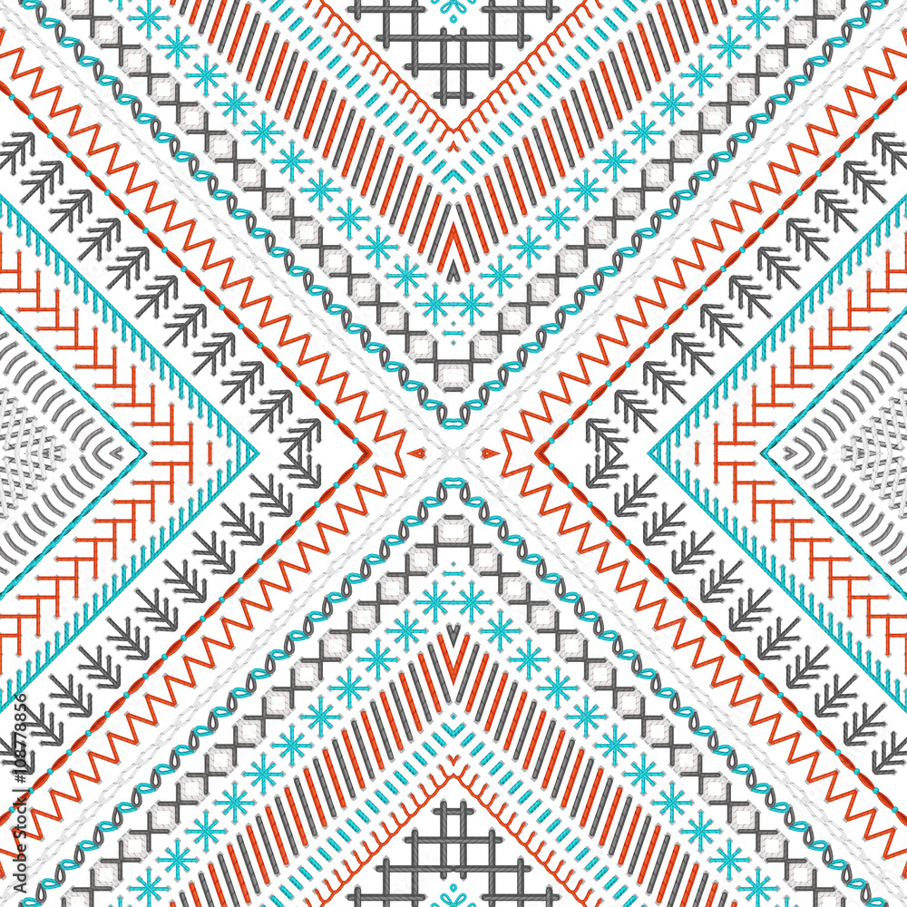 Seamless embroidery pattern.