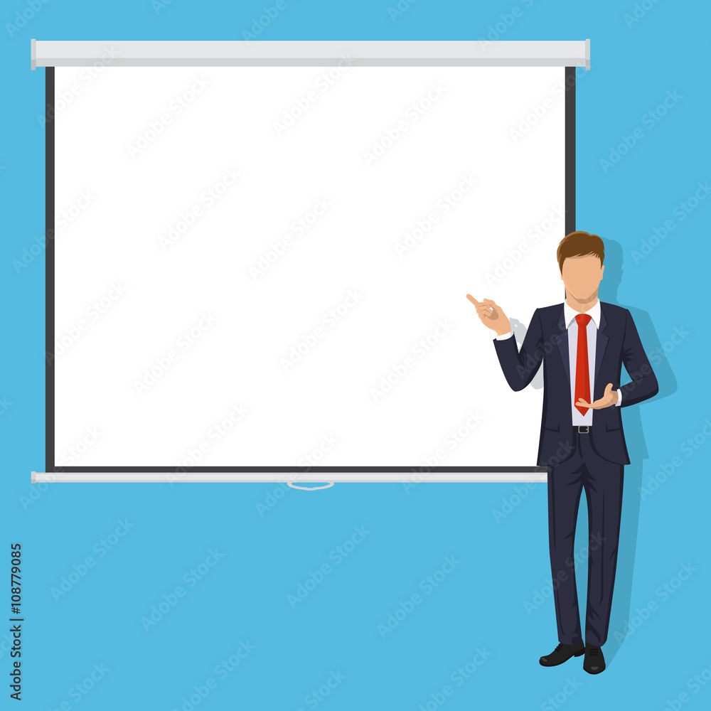 Modern business teacher giving lecture, training, seminar or presentation. Modern business teacher giving lecture, training, seminar or presentation.