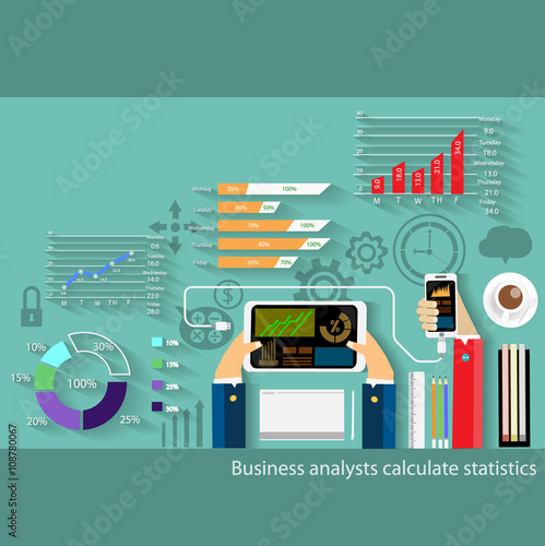 Business analysts calculate statistics