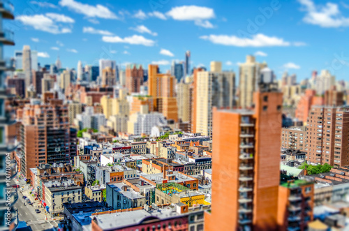 View of Upper East Side, New York. Tilt-shift effect applied