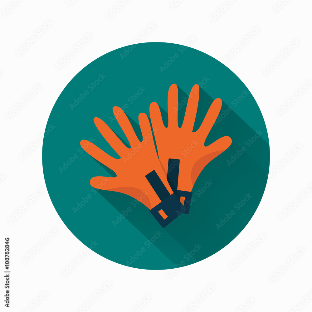 Obraz premium Color garden gloves icon