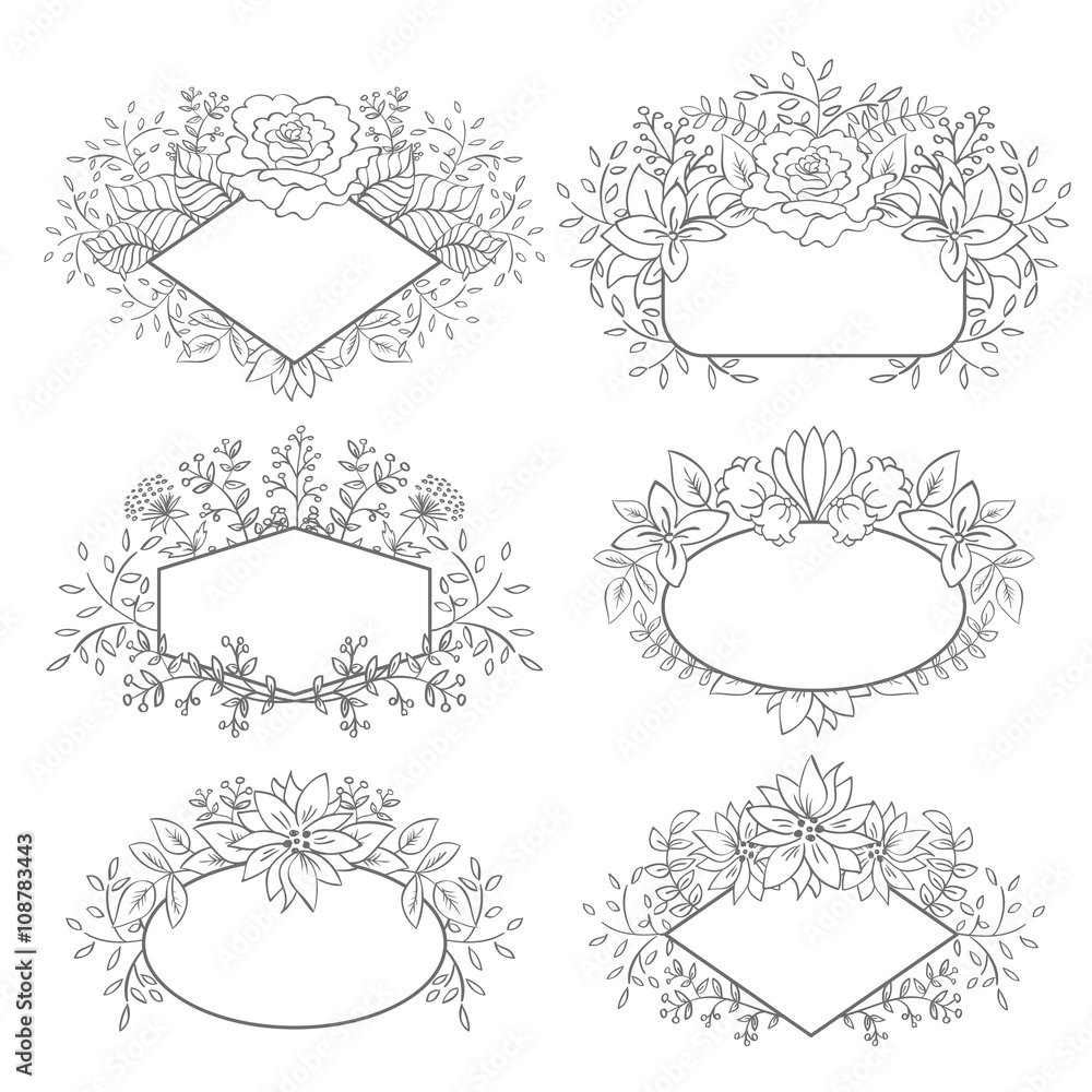 Vector Floral Frame Collection Vector Floral Frame Collection