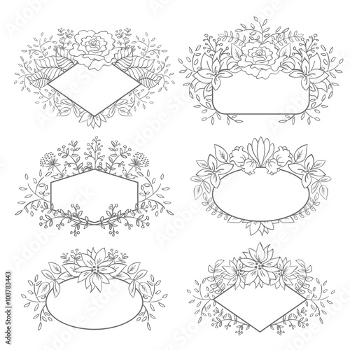 Vector Floral Frame Collection