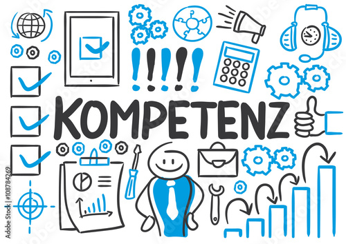 Stick Figure Series Blue Chart / Kompetenz