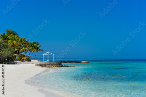 beautiful tropical beach on the maldives