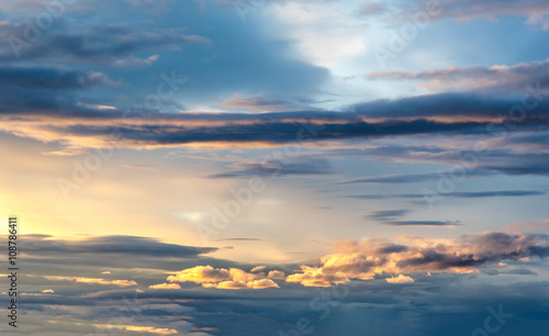 Blue sky with clouds before sunset © Sergey Yarochkin