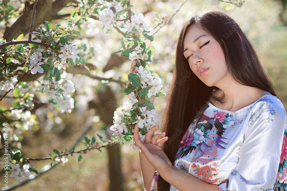Oriental woman in spring light Oriental woman in spring light