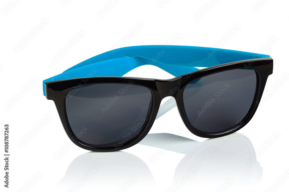 plastic sunglasses on white background