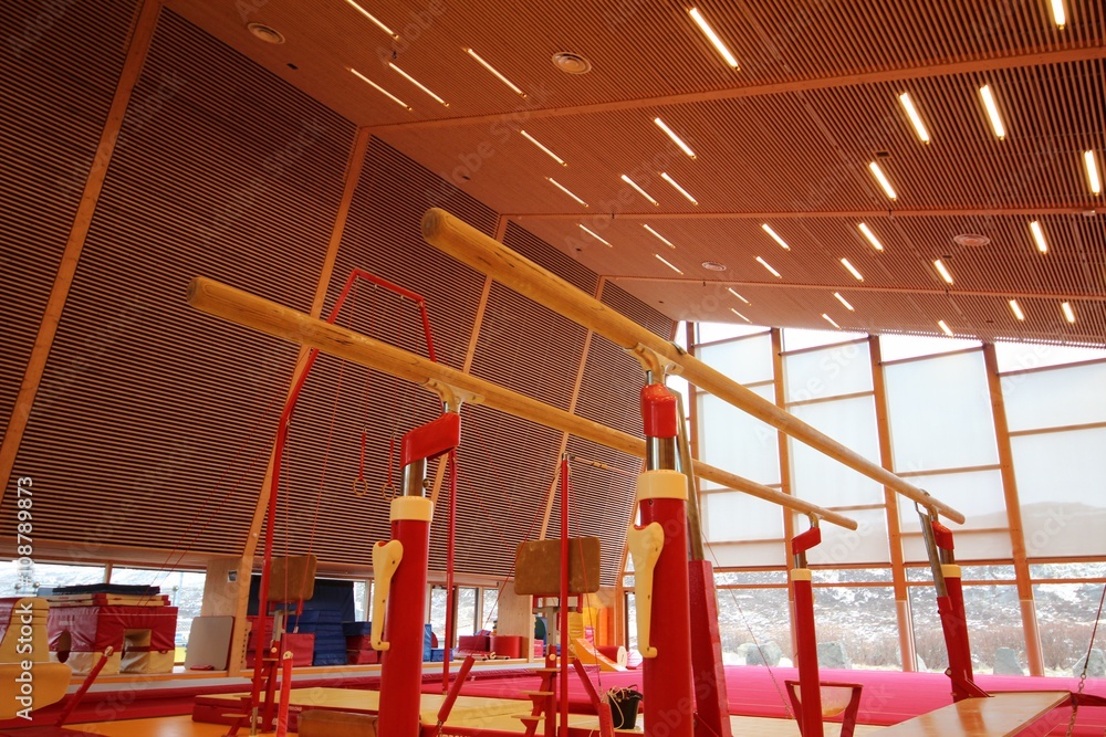 Gymnastic equipment in a gymnastic center