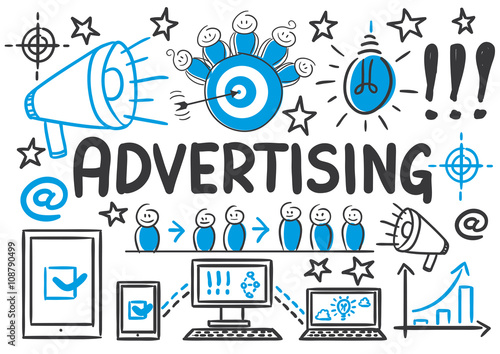 Stick Figure Series Blue Chart / Advertising