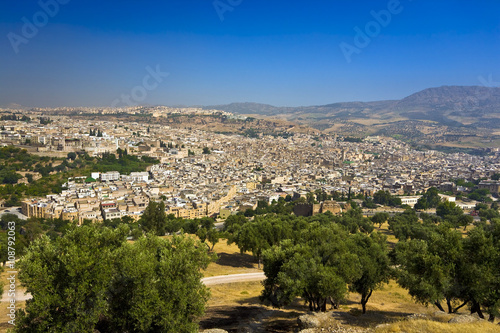 Morocco. Fes. General view Fes al-Bali (the oldest part of Fes) seen from Borj Sud bastion