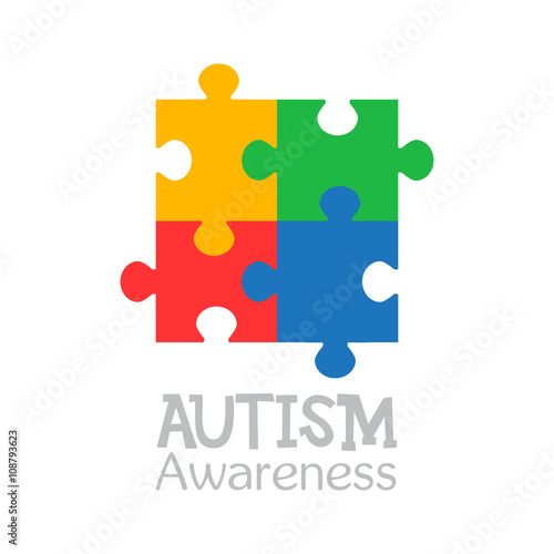 World autism awareness day. Colorful puzzle vector design sign. Symbol of autism. Medical flat illustration. Health care