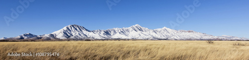 A Panorama of the Snowy Huachuca Mountains