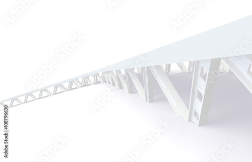Fototapeta Naklejka Na Ścianę i Meble -  Abstract futuristic white bridge. 3D rendering