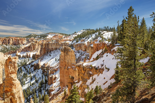 view of mountain slope in Bryce Canyon, Utah