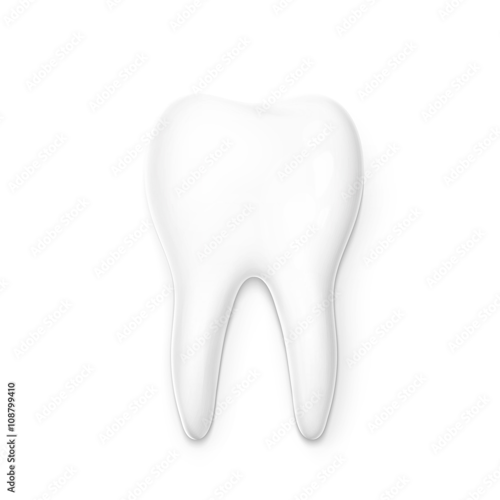 Realistic tooth isolated on a white background Realistic tooth isolated on a white background